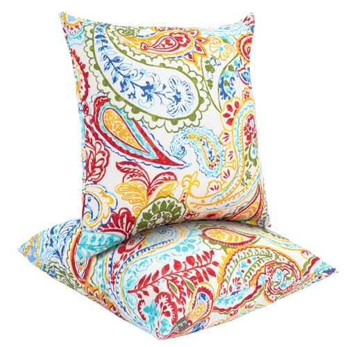 Water Resistant Outdoor Throw Pillows for Patio Furniture,18x18 Inch Decorative Pillows Set of 2 with Insert,Hidden Zipper Headrests for Sofa Couch Chair(Phoenix) - color: Phoenix, size: 18" x 18" (Pack of 2)
