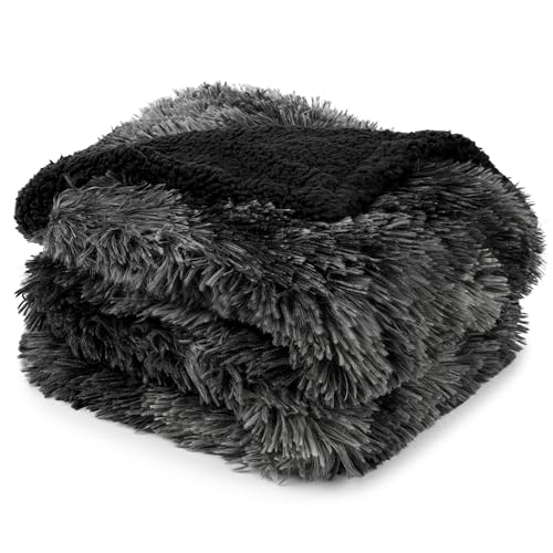 PetAmi Waterproof Dog Blanket for Couch, Bed & Furniture,Reversible Sherpa & Faux Fur Pet Blanket, Leakproof Blanket for Puppy Cat, Washable Soft Calming Pet Couch Protector (29x40, Tie-Dye Black) - color: Tie-dye Black, size: Medium (29x40)