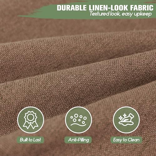 kingphenix Chair Cushions for Dining Chairs, Set of 4, 2.5 Inches Thick | High-Density Foam Kitchen Chair Cushions with Ties, Non-Slip Bottom and Removable Machine-Washable Covers, 17 x 16 in, Brown - color: Brown, size: 4 Count(Pack of 1)