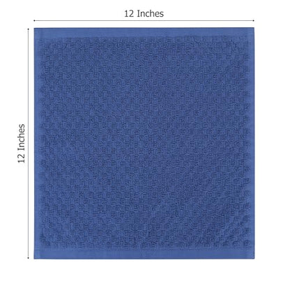 COTTON CRAFT Euro Spa Waffle Wash Cloth - Set of 12 Blue Washcloth | Luxury Face Towel Set - 100% Cotton - Soft Plush Absorbent Low Lint Quick Dry - Gym Shower Beach Bath Kitchen - 12x12 inches - color: Blue, size: 12 Pack Wash Cloths
