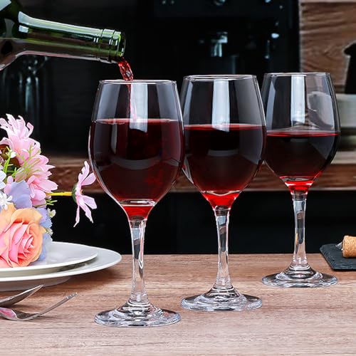 Wine Glasses Set of 12, 11 oz Clear Wine Glass Set | Red/White Wine Glasses, Pretty Gift Box, Birthday, Christmas, Party, Restaurant, Home Bar, Decorations