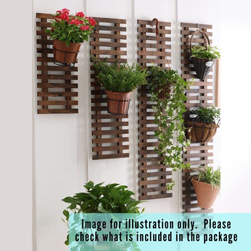 ShopLaLa Wooden Wall Planter (120cm, 2 Pack) Wooden Hanging Flower Plants | Large Outdoor Plants, Live Vertical Garden, Plant Wall Mount Flower Pot Holder Hanger Stand Green Herb Wall Decor - size: 120cm (47.2") x 2