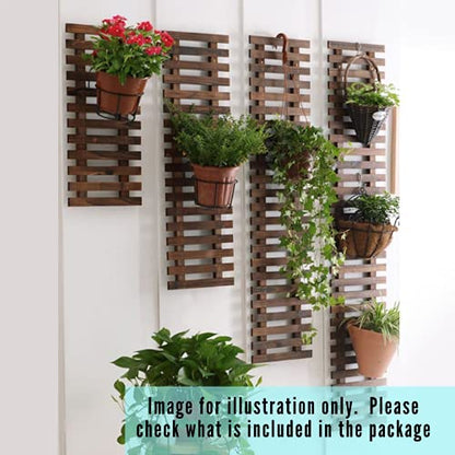 ShopLaLa Wooden Wall Planter (120cm, 2 Pack) Wooden Hanging Flower Plants | Large Outdoor Plants, Live Vertical Garden, Plant Wall Mount Flower Pot Holder Hanger Stand Green Herb Wall Decor - size: 120cm (47.2") x 2