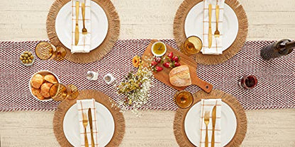 DII Woven Basics Collection 100% Cotton Knit Table Runner, 15x108, Cinnamon - color: Cinnamon, size: 15x108"