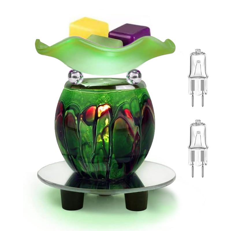 3 in 1 Electric Oil Warmer Scented Wax Warmer Wax Melt Warmer Melter Fragrance Wax Burner(LW-Green2) - color: Lw-green2