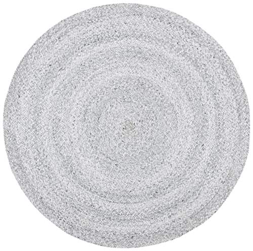 SAFAVIEH Cape Cod Collection Area Rug - 3' Round, Grey, Handmade Braided, Ideal for High Traffic Areas in Living Room, Bedroom (CAP224F) - color: Grey, size: 3' (Round)