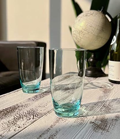 KLIFA- ETON, 20.8 oz, Set of 6, Acrylic Highball Drinking Glasses Set, Iced Tea Cups, BPA-Free, Stackable Plastic Drinkware, Dishwasher Safe Cups, Turquoise - color: Turquoise, style: 20.8 ounces, Set of 6