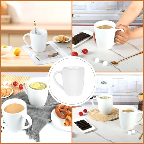 BYCNZB 27OZ Extra Large Ceramic Coffee Mug, Jumbo Coffee Mugs, Big Tea Cups with a Large Handle for Office and Home set of 2 (White) - color: White