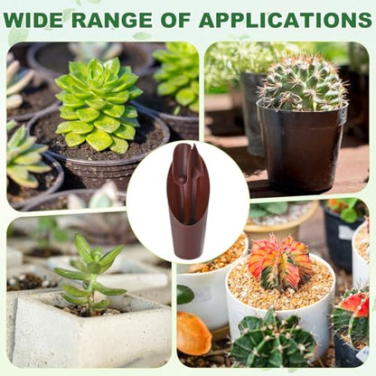 M METERXITY 2-Set Succulent Tools, Plastic 2-in-1 Mini Garden Shovel Hand Succulent Transplanting Tools Garden Shovel Transplant Trowel for Planting/Digging/Aerating/Sowing [Brown] - color: Brown