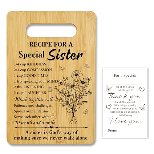 Gifts for Sister, Ricepe Bamboo Cutting Board, Charcuterie Board for Kitchen Decor, Birthday Christmas Gift For Sister, Sister in Law -11 - color: Black