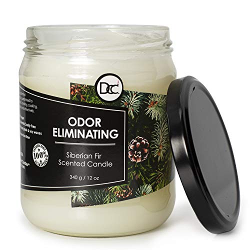 Siberian Fir Odor Eliminating Highly Fragranced Candle - Eliminates 95% of Pet, Smoke, Food, and Other Smells Quickly - Up to 80 Hour Burn time - 12 Ounce Premium Soy Blend - color: Siberian Fir