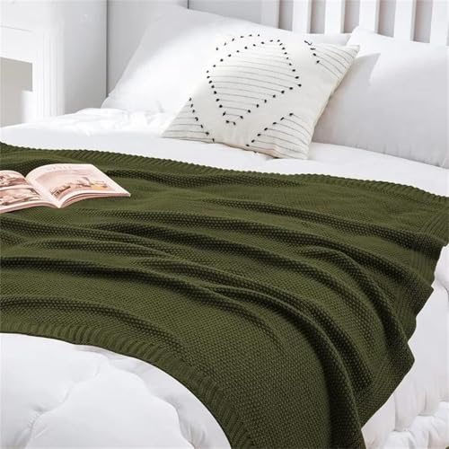 Knit Throw Blanket Waffle Weave Textured Midweight Soft Throw for Couch Sofa Bed Living Room Use