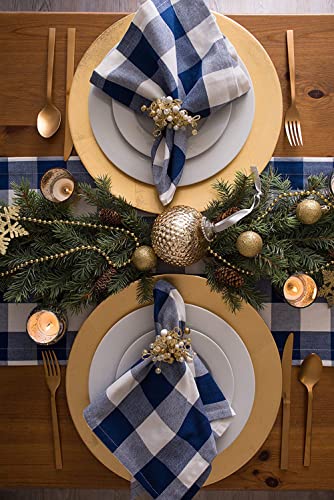 DII Buffalo Check Collection, Classic Farmhouse Cloth Napkin Set, 20x20, Navy & Cream, 6 Piece - color: Navy & Cream, size: 20" x 20" (Set of 6)
