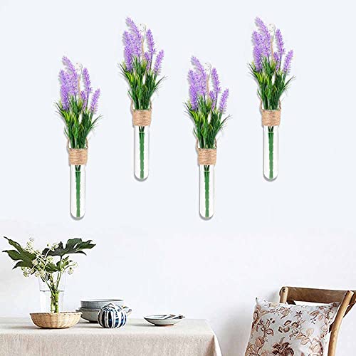ARTORA Plant Propagation Hanging Glass Planter Terrarium Wall Mounted Decorative Flower Vase Hydroponic Plant Cultivation Test Tube for Home Office Decor (4PCS)
