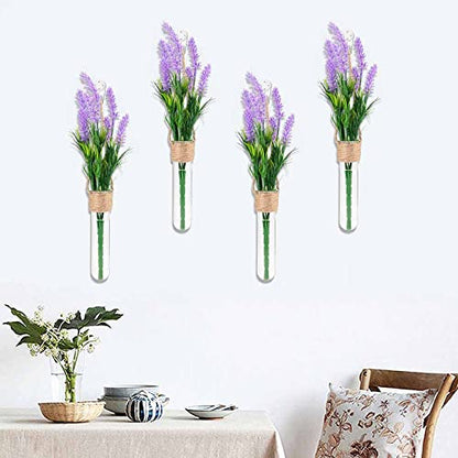 ARTORA Plant Propagation Hanging Glass Planter Terrarium Wall Mounted Decorative Flower Vase Hydroponic Plant Cultivation Test Tube for Home Office Decor (4PCS)