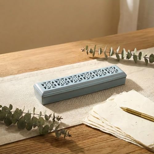 CEREMONY Incense Holder for Sticks, Ceramic Insence-Stick Holder Ash Catcher, Incense Holder Timkburner for Meditation Yoga Spa Room Incense Holder (Lever Blue) - color: Lever Blue