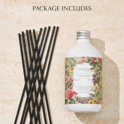 M&SENSE Reed Diffuser Set, Eucalyptus & Mint, 17oz Natural Essential Oil | Non-Toxic Organic, Long-Lasting Fragrance, Ideal for Living Room, Home Gym, Gifts for Women - color: Eucalyptus Mint