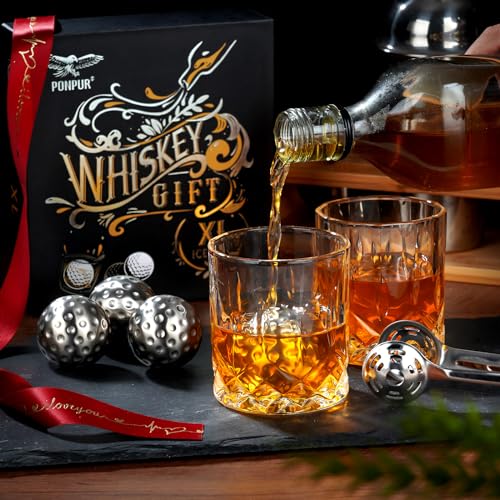 Men's Golfer Gifts, Fathers Day Anniversary Birthday Gifts for Dad Him Husband, 4 Whiskey Golf Ice Balls with 1 Tongs, Reusable Stainless Steel Whiskey Gift for Golf Lover 10pcs - color: Silver - Golf Balls