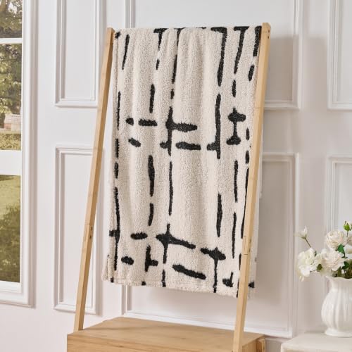 Minimalist Throw Blanket-Cozy Soft Lightweight Fuzzy Throw Blanket for Sofa, Couch, Bed & Chair,White, 50" x 60" - color: White