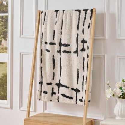 Minimalist Throw Blanket-Cozy Soft Lightweight Fuzzy Throw Blanket for Sofa, Couch, Bed & Chair,White, 50" x 60" - color: White