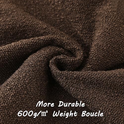 HAUSSY Pack of 2 Boucle Textured Throw Pillow Covers 16x16 Inch, Dark Coffee - color: Dark Coffee, size: 16" x 16" (Pack of 2)