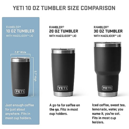 YETI Rambler 10 oz Tumbler, Stainless Steel, Vacuum Insulated with MagSlider Lid, Power Pink - color: Power Pink
