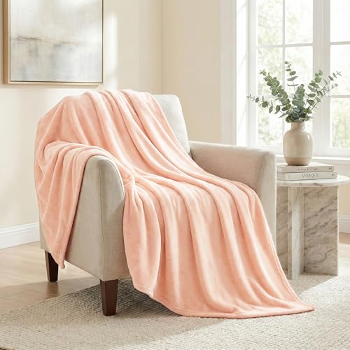 Americanflat 50x60 Fleece Throw Blanket - Soft and Breathable Throw Blanket for Couch, Bed, Chair - Fleece Blankets Perfect for Home, Bedroom, or Outdoor Use - Pink - color: Pink, size: 50x60