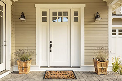 DII Natural Coir Doormat Outdoor Welcome Mat, 17x29, Welcome Swirls