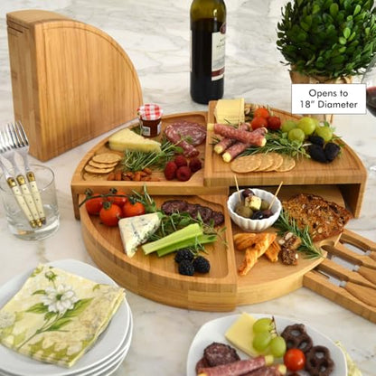 Picnic at Ascot Personalized Charcuterie Board. Unique Patented Design Saves Storage Space & Stores Tools. Wedding Gift, Housewarming, Birthday, Graduation - color: Letter - B