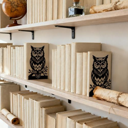 5.3"x4.3"x7.9" Metal Bookends, Heavy Duty Book Ends for Shelves | Owl on Tree Branch Theme Cast Iron Book Supports, 1 Pair Decor Stoppers for Desk, Library, Office & Home Shelves - style: Owl on Tree Branch