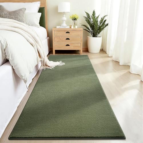 Vasofe 2x6 Runner Rug for Bedroom Living Room, Hallway Runner Rug Non Slip | Sage Green Memory Foam Low-Pile Hallway Carpet Runner Rug for Entryway, Throw Small Kids Carpet for Bedside Dorm Room Decor - color: Sage Green, size: 2' x 6' (Rectangular)
