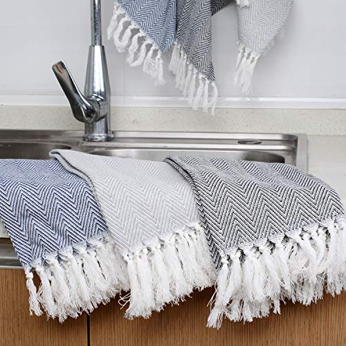 100% Cotton Hand Face Head Guest Gym Towel Set Washcloth Kitchen Tea Towel Dish Cloth Set of 4 Black - color: Black