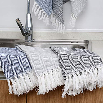 100% Cotton Hand Face Head Guest Gym Towel Set Washcloth Kitchen Tea Towel Dish Cloth Set of 4 Black - color: Black