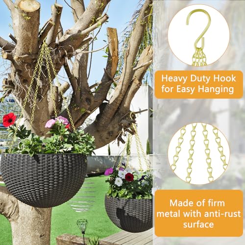 garini 6 Pack, 23 Inch Hanging Baskets Chain, Gold Hanging Chains with Hooks, Replacement Plant Hangers for Planters, Bird Feeders and Lanterns - color: Gold, size: 6P
