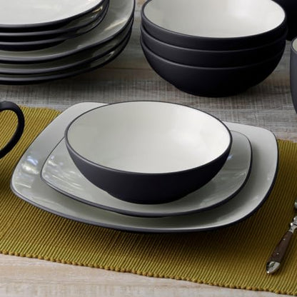 Noritake Colorwave Graphite 4-Piece Square Place Setting, Service for 1 - color: Graphite