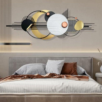 ERMOFAV 59" Large Wall Decor,3D Abstract Metal Wall Art for Living Room | 59x21in metal wall decor with layered metal texture, mounting hardware, two-way display - style: wall sculpture 2