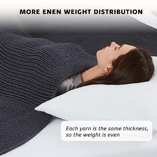 L'AGRATY Knitted Weighted Blanket - 48"x72" 12lbs Cooling Chunky Knit Heavy Blanket for Adults Braided Crochet Throw Thick Cable Yarn Knit Decorative No Beads Evenly Weighted Machine Washable | No Beads Evenly Weighted Machine Washable Chunky Braided Croc