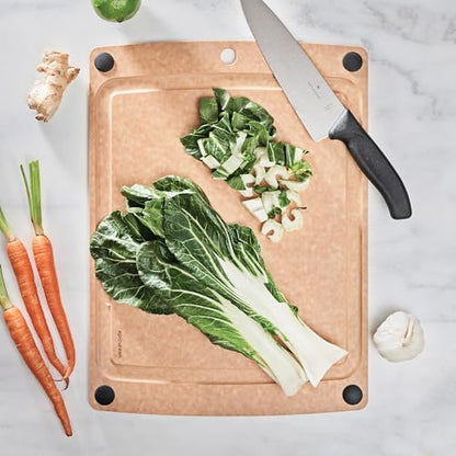 Epicurean All-In-One Cutting Board with Non-Slip Feet and Juice Groove, 17.5" × 13", Natural/Black - color: Natural/Black, size: 17.5"L x 13"W