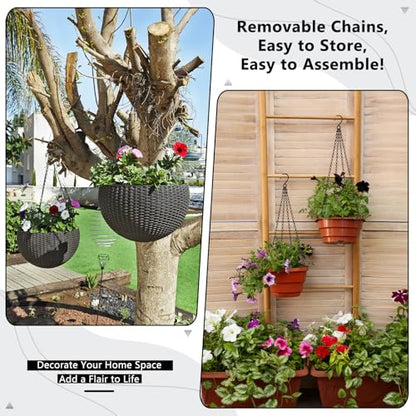 garini 3 Pack, 23 Inch Hanging Baskets Chain, Hanging Chains with Hooks Flower Pot Chain Replacement Plant Hangers for Planters, Bird Feeders and Lanterns(Black)… - color: Black, size: 3P