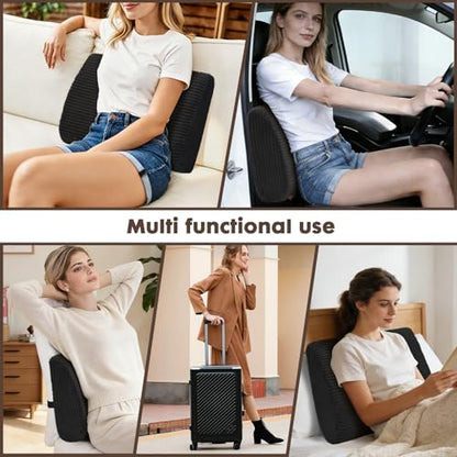 Large Lumbar Cushion Lumbar Support Pillow, Ergonomic Lumbar Pillow with Machine Washable, Help Relieve Pain of Back, Lumbar, Tailbone and Sciatic Nerve Support. (Black) - color: Black