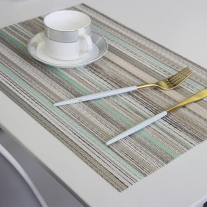 Table Mats Set of 6 Vinyl Placemats Washable Easy to Clean PVC Placemat (placemats Set of 6,Green) - color: Multicolour Green, size: placemats set of 6