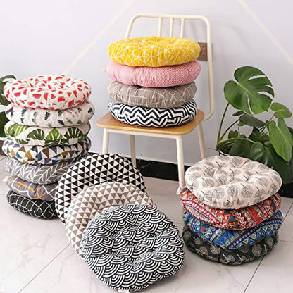 vctops Bohemian Soft Round Chair Pad Garden Patio Home Kitchen Office Seat Cushion Grid Grey Diameter 16" - color: Grid Grey, style: Diameter 16 Inch