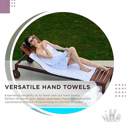 Villa Celestia Cotton Hand Towels Set of 4, 16 x 28, Oeko-TEX Certified, Quick Dry, Burgandy - color: Burgandy, size: Hand Towel - Pack of 4