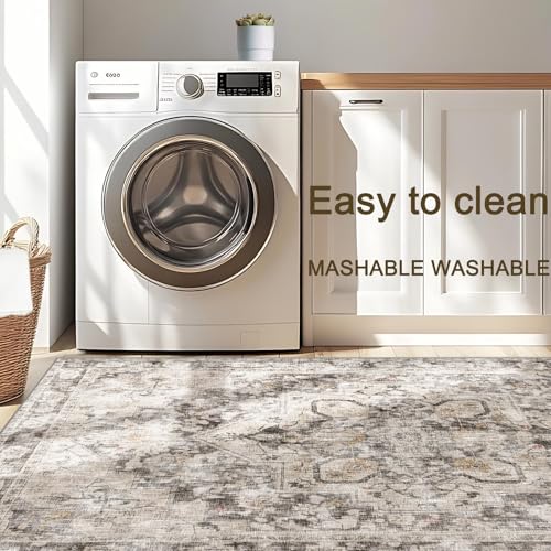 Modern Coffee 2x3 Washable Area Rugs | Non-Slip Entrance Mat, Indoor Entryway Small Rug, Bathroom & Bedroom & Kitchen Carpet, Durable Edge Binding Rugs - color: Brown Beige, size: 2' x 3' (Rectangular)