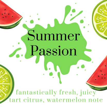 Air Jungles Summer Passion Fragrances Reed Diffuser Set with Sticks, Watermelon and Lime Scent Incense Oil, Air Freshener for Home, Office, Gym, and Room Diffuser, 3.4 fl. oz - color: Summer Passion, size: 100ml