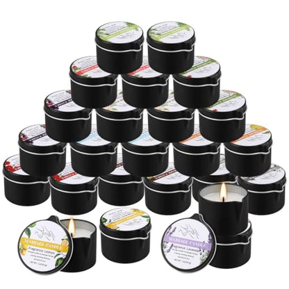 24 Pcs Natural Soy Massage Oil Candles, 1oz Low-Temp Moisturizing Body Wax | Multiple fragrance options available, suitable for skincare and aromatherapy, spa relaxation gift set - color: 24 PACK-massage candle