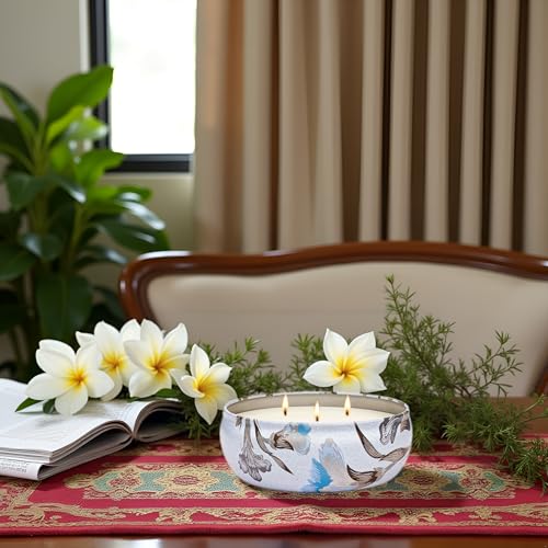 M&SENSE Happy Gardenia Scented Candles 12 oz | Triple Wick, 40 Hour Long Burn, Non-Toxic,100% Natural Soy Wax, Stress Relaxing Aromatherapy Candle Gift for Women Men - color: Happy Gardenia