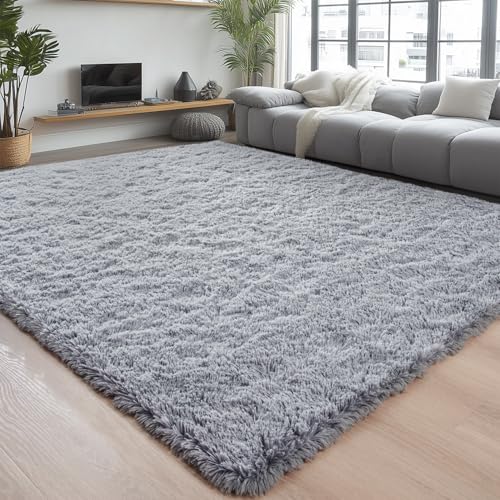 Chicrug Soft Area Rugs for Bedroom Living Room Plush Fluffy Rug 9x11 Feet, Shag Furry Area Rug Carpet Non Shedding for Nursery Children Kids Girls Room Home Decorative, Grey - color: Grey, size: 9' x 11' (Rectangular)