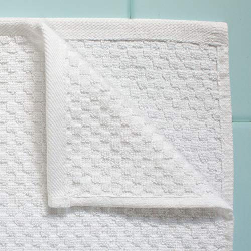 COTTON CRAFT Euro Spa Waffle Weave Bath Towels - Set of 4 White Towels | Pure 100% Ringspun Cotton Oversized Luxurious Towel Set - Soft Plush Super Absorbent Low Lint Quick Dry - 30 x 56 inches - color: White, size: 4 Pack Bath Towel