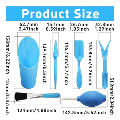 6Pcs Mini Succulent Tools Set, Garden Hand Tools Kit for Indoor Plant Care, Succulent Bonsai Miniature Garden Tool Set, Small Gardening Tools for Transplanting Digging Planting, Blue - style: Blue